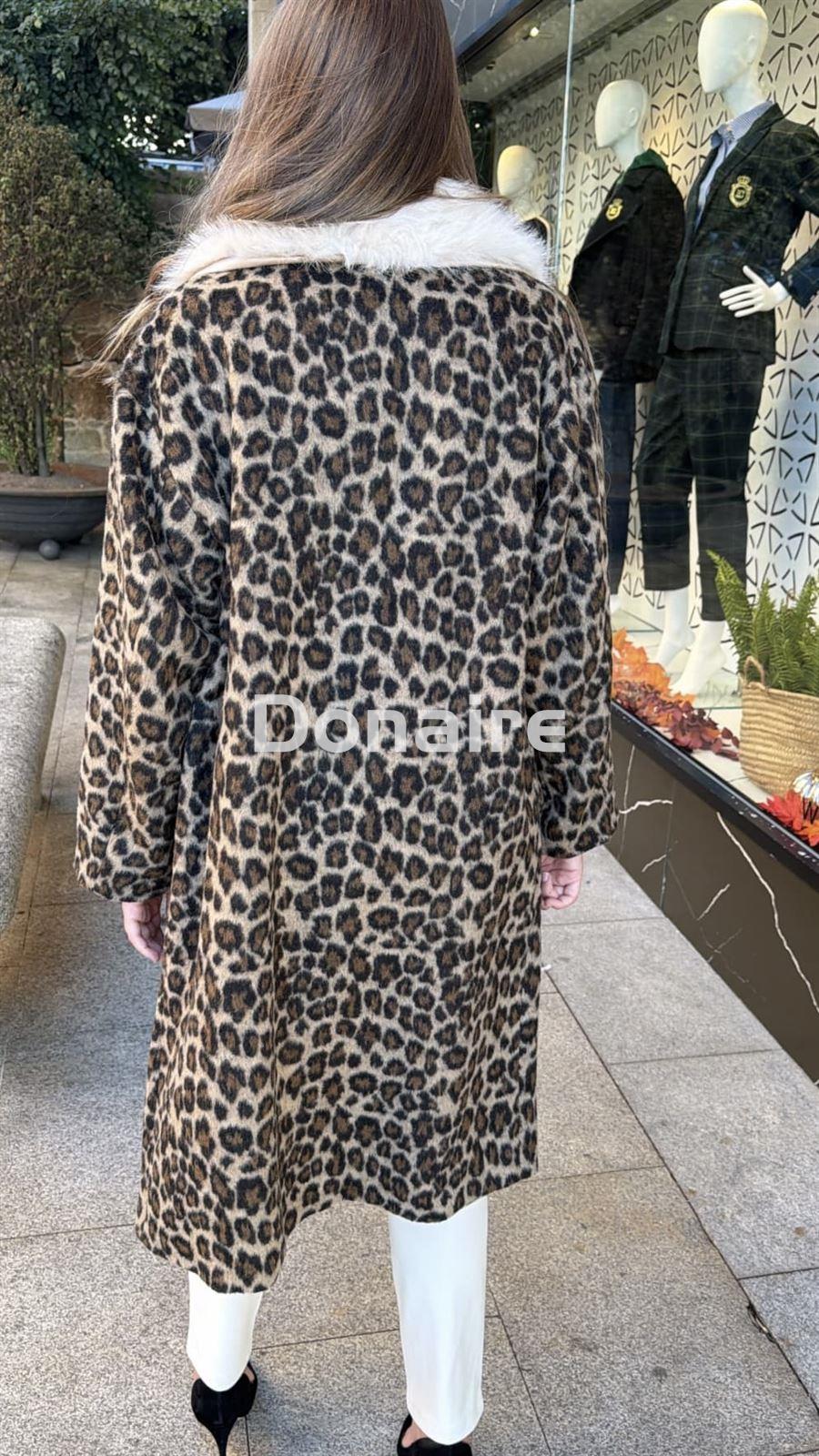 Abrigo animal print cuello de Pelo Koralline - Imagen 2