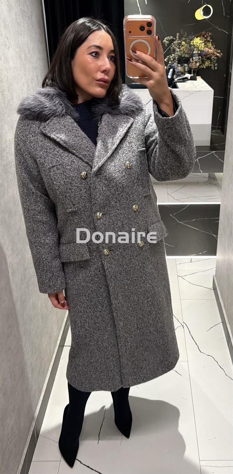 Abrigo cruzado gris Koralline - Imagen 1