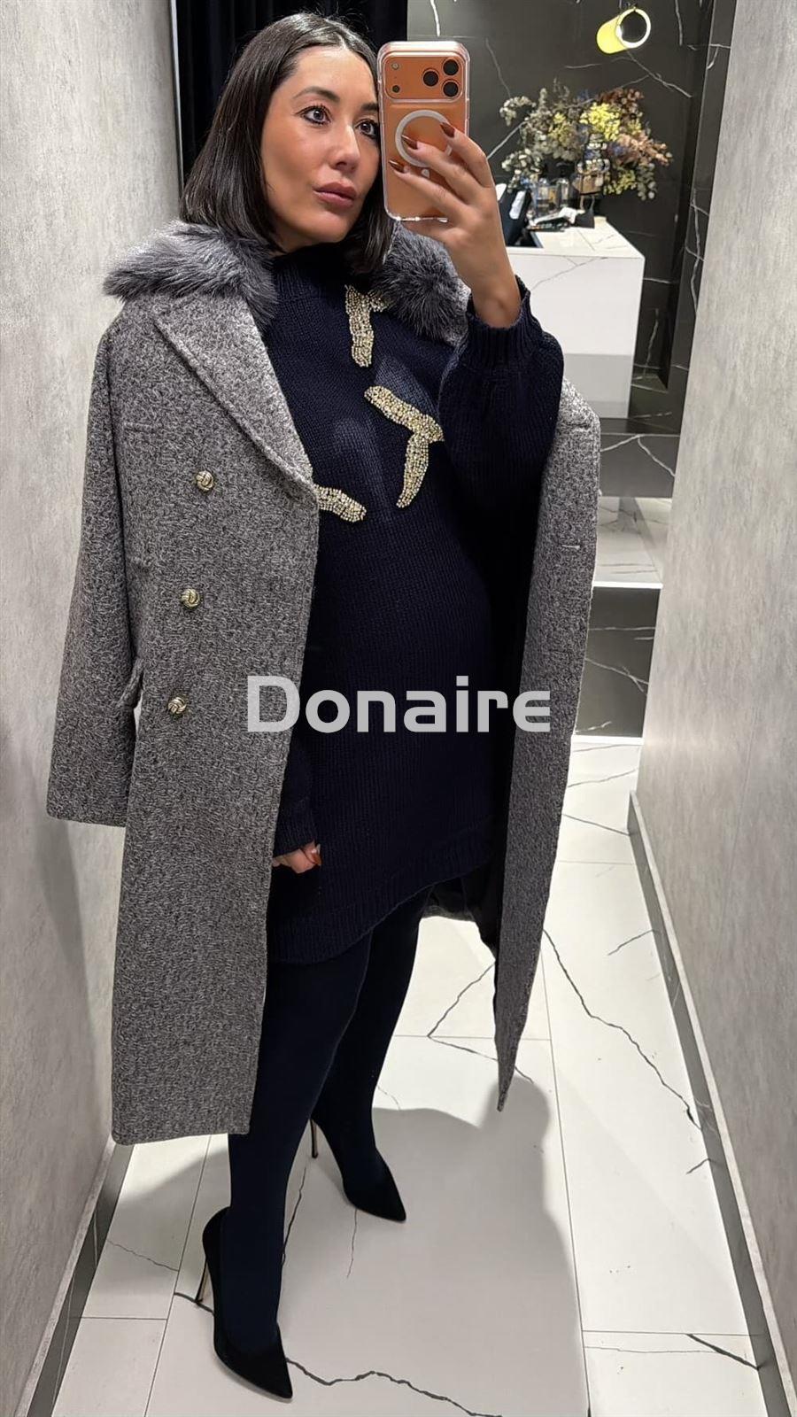 Abrigo cruzado gris Koralline - Imagen 3