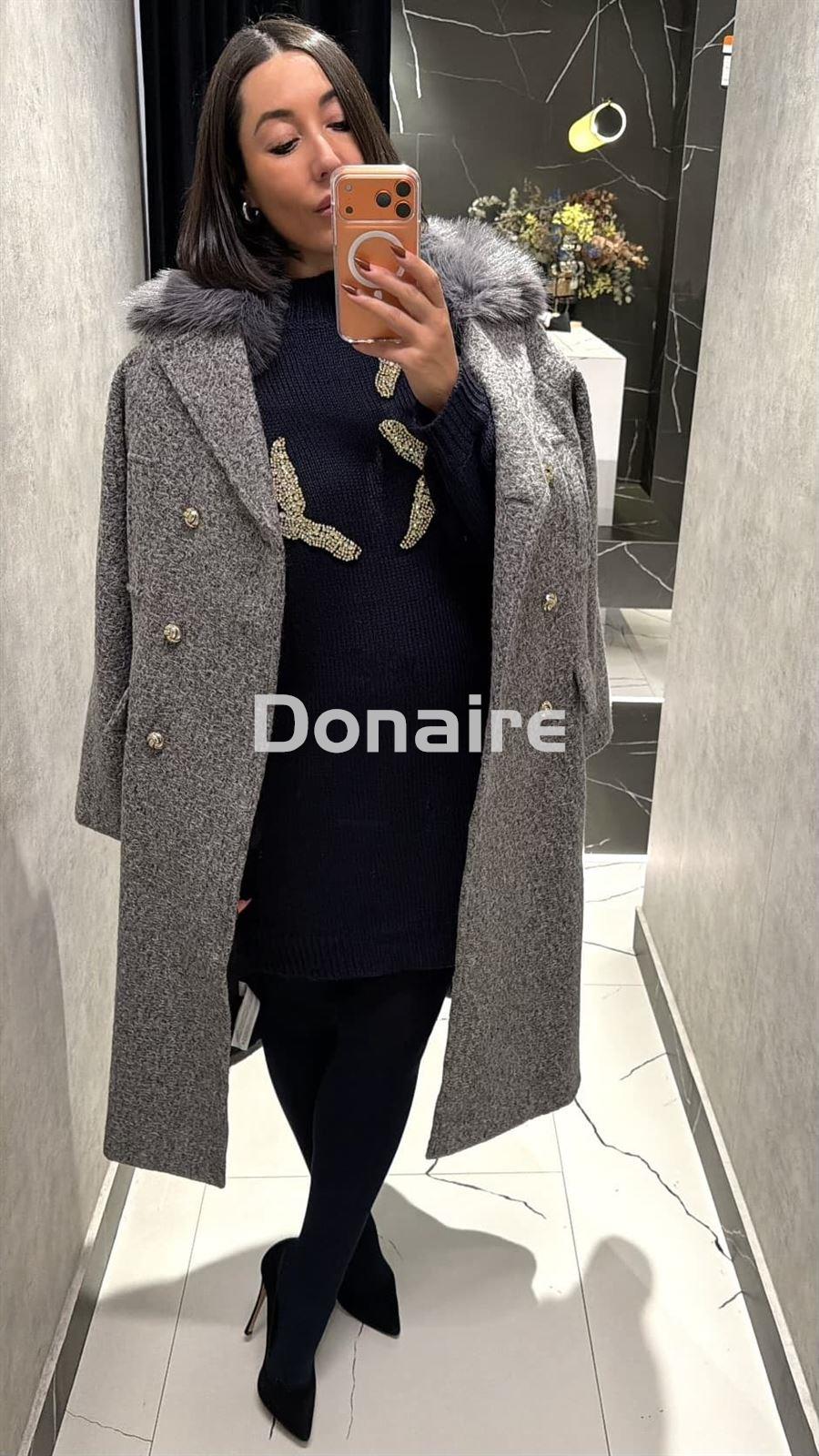 Abrigo cruzado gris Koralline - Imagen 4