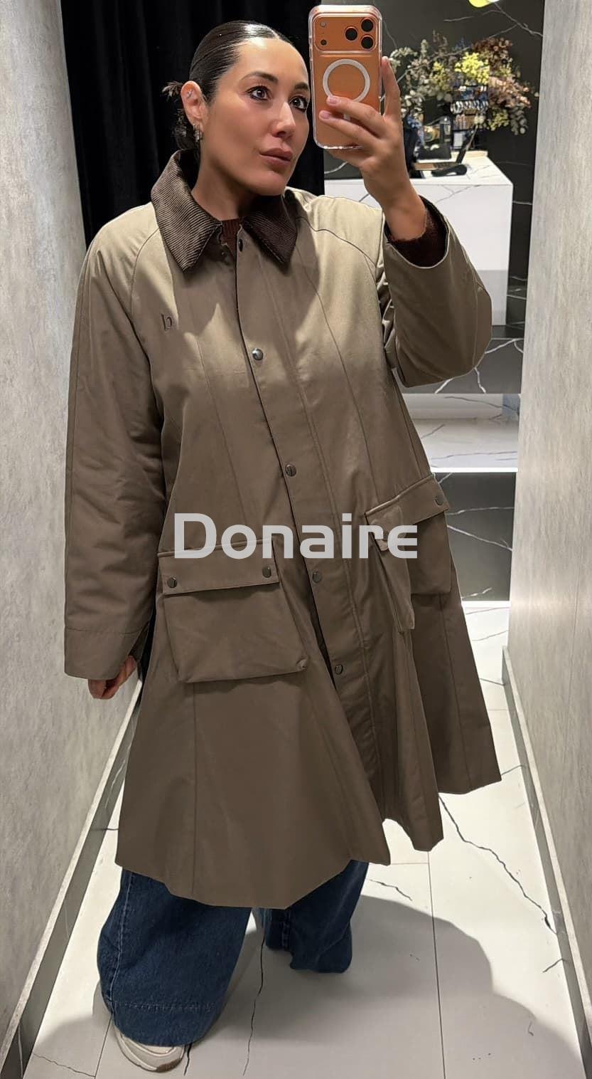 Abrigo largo acampanado cuello de pana Dixie - Imagen 1