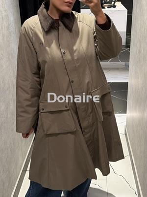 Abrigo largo acampanado cuello de pana Dixie - Imagen 1