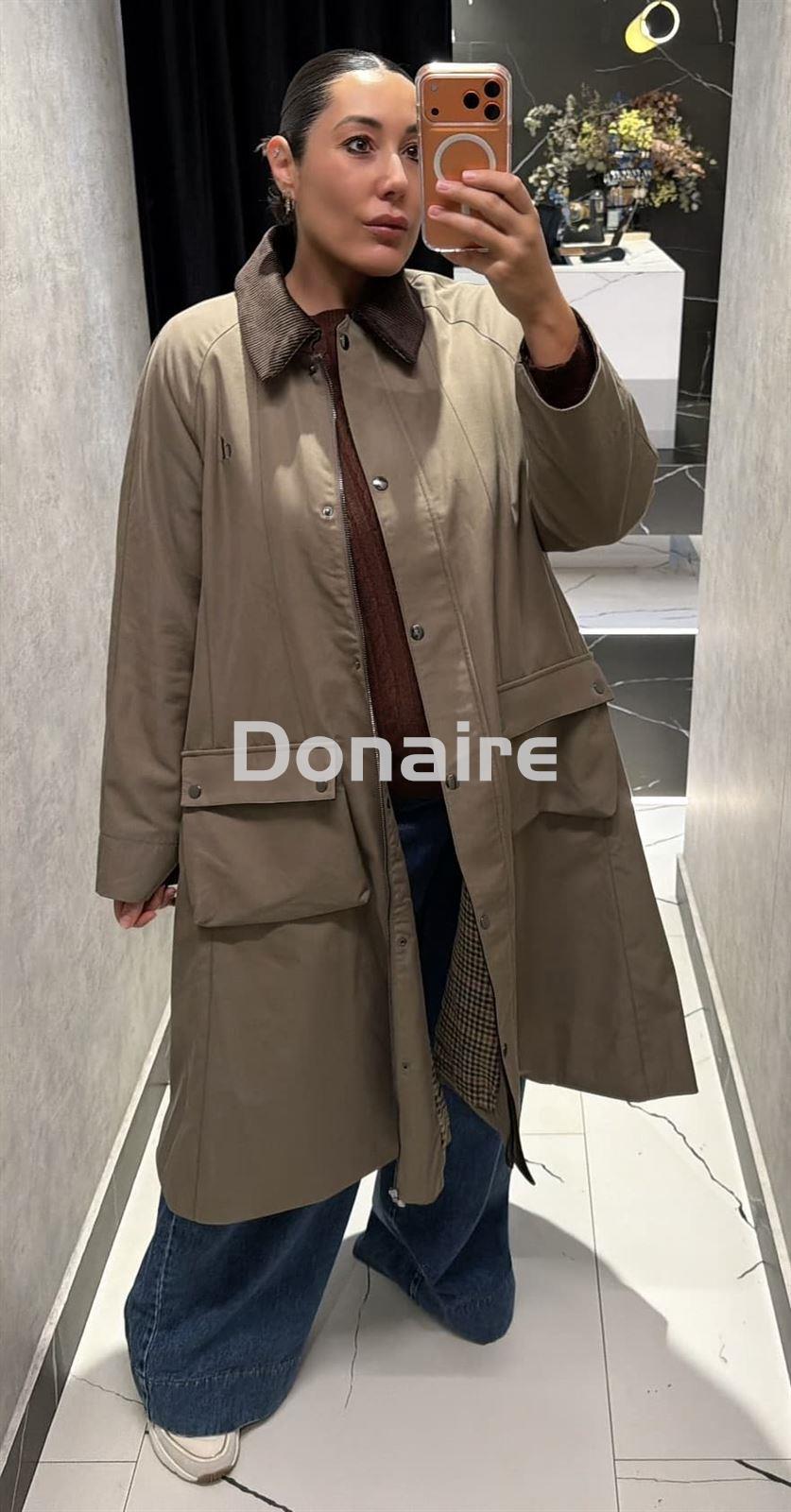 Abrigo largo acampanado cuello de pana Dixie - Imagen 2