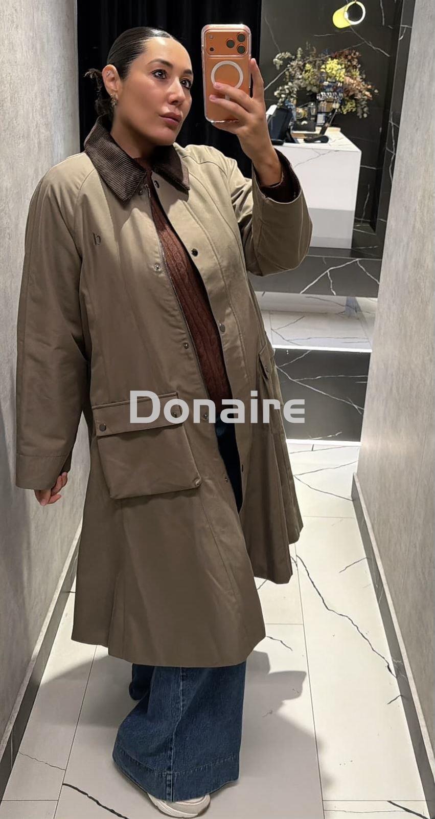 Abrigo largo acampanado cuello de pana Dixie - Imagen 3