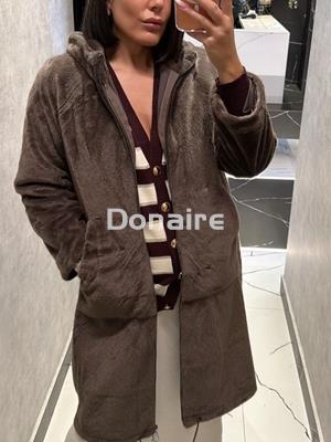 Abrigo oversize pelo marrón BSB - Imagen 2