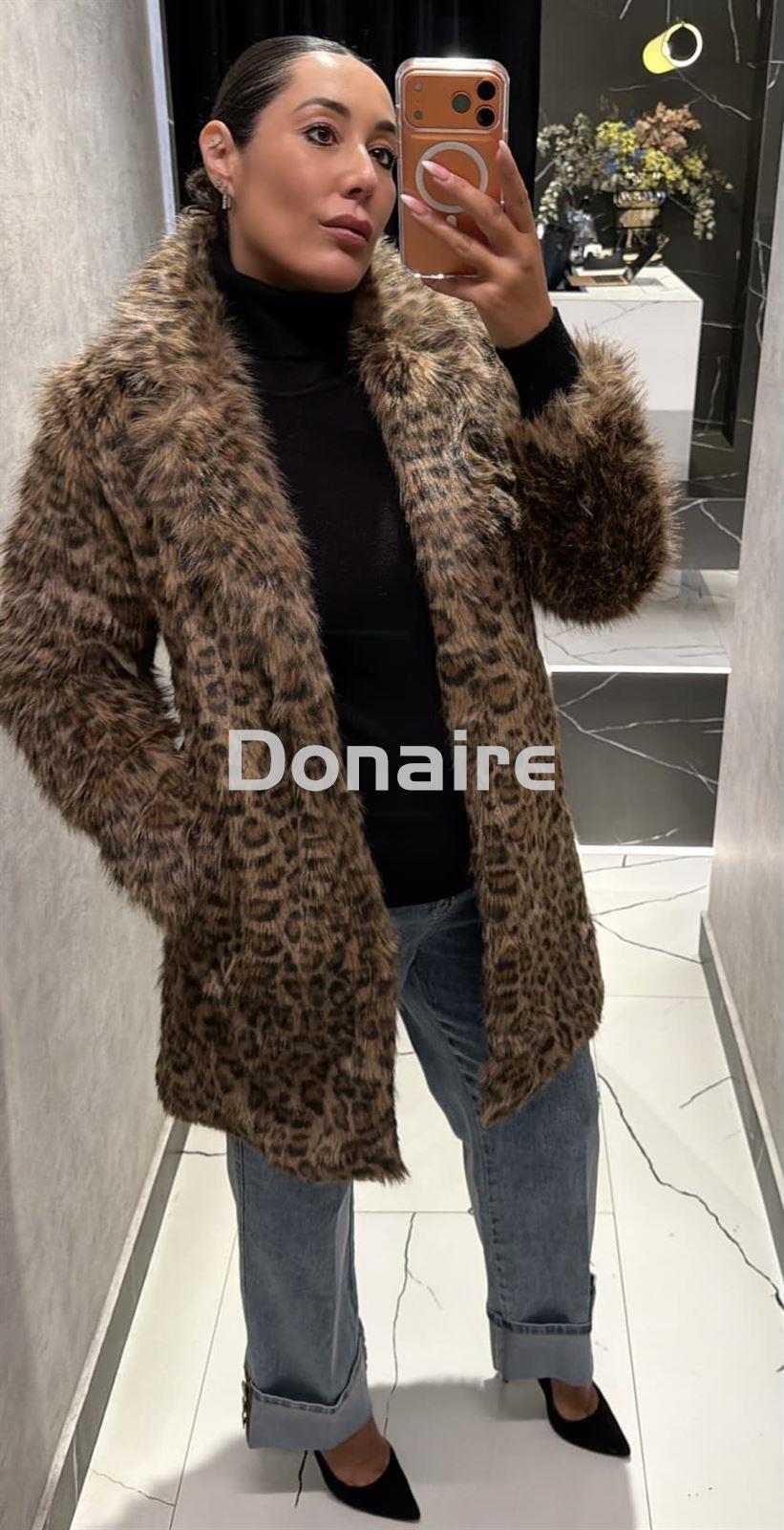 Abrigo pelo animal print Goa Goa - Imagen 1