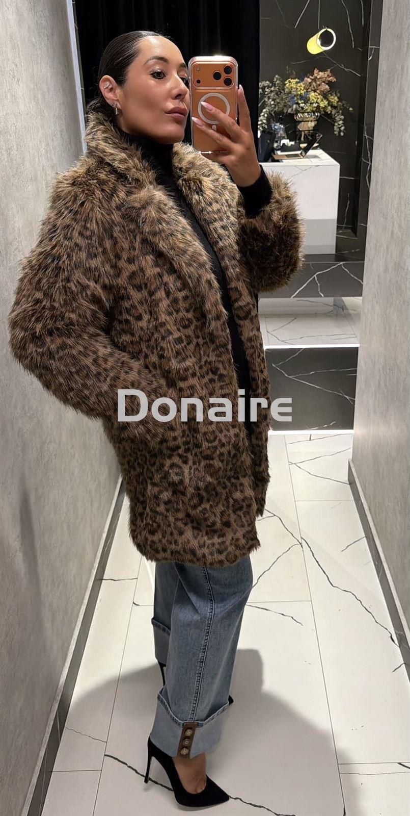 Abrigo pelo animal print Goa Goa - Imagen 2