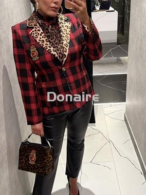 Americana combinada cuadro escocés y animal print Lola Casademunt - Imagen 1