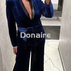 Americana terciopelo azul Koralline - Imagen 1