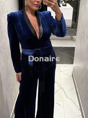 Americana terciopelo azul Koralline - Imagen 1