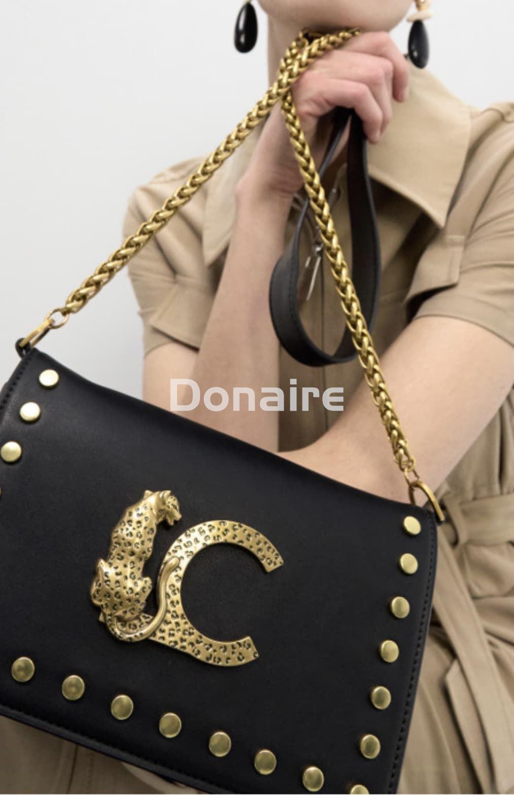 Bandolera con solapa tachas y logo LC animal Lola Casademunt - Imagen 1