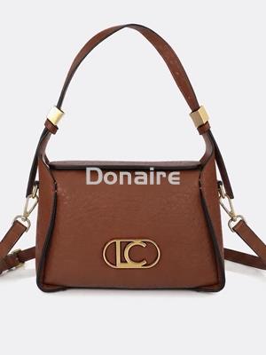 Bandolera marrón con logo dorado Lola Casademunt - Imagen 1