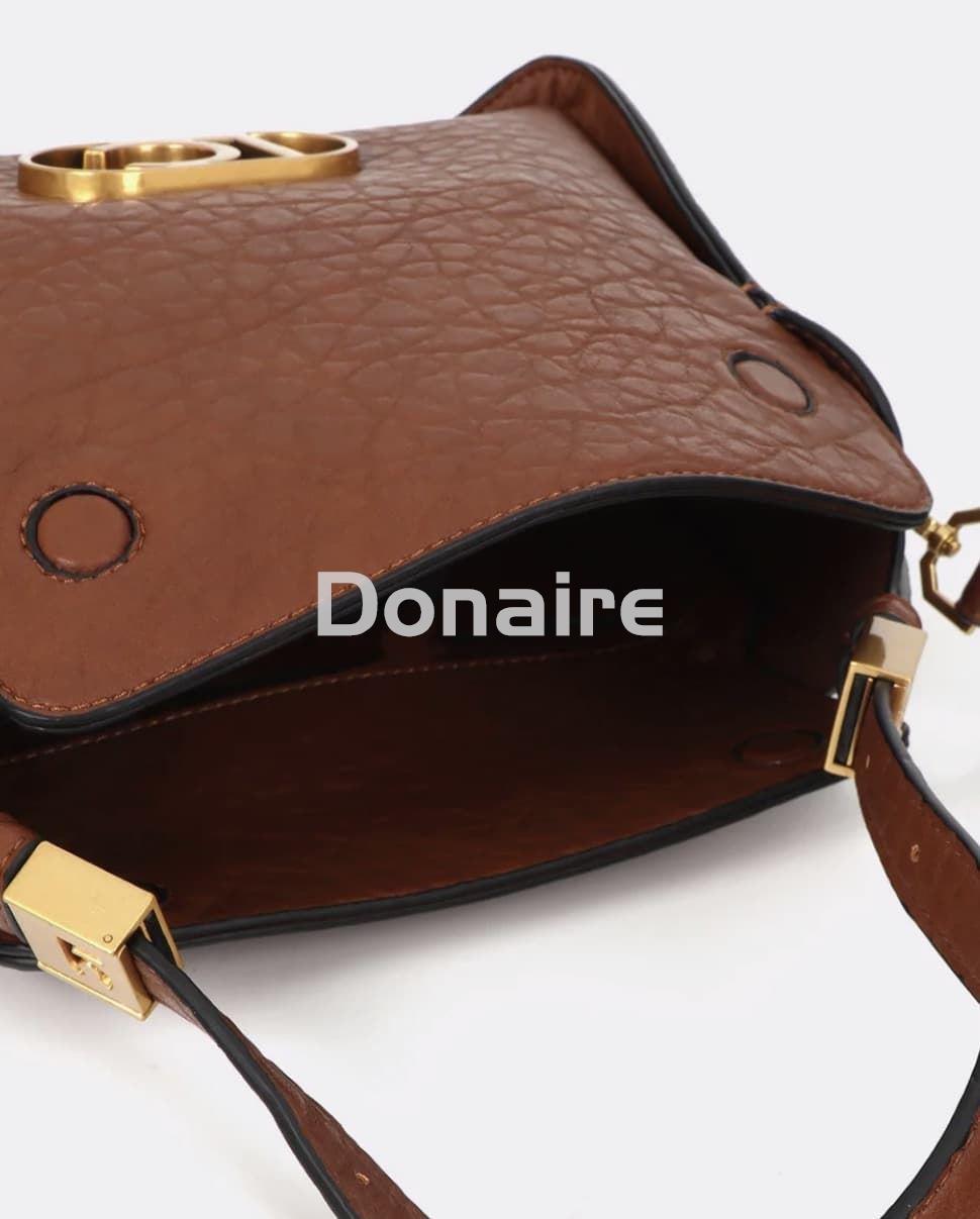 Bandolera marrón con logo dorado Lola Casademunt - Imagen 7