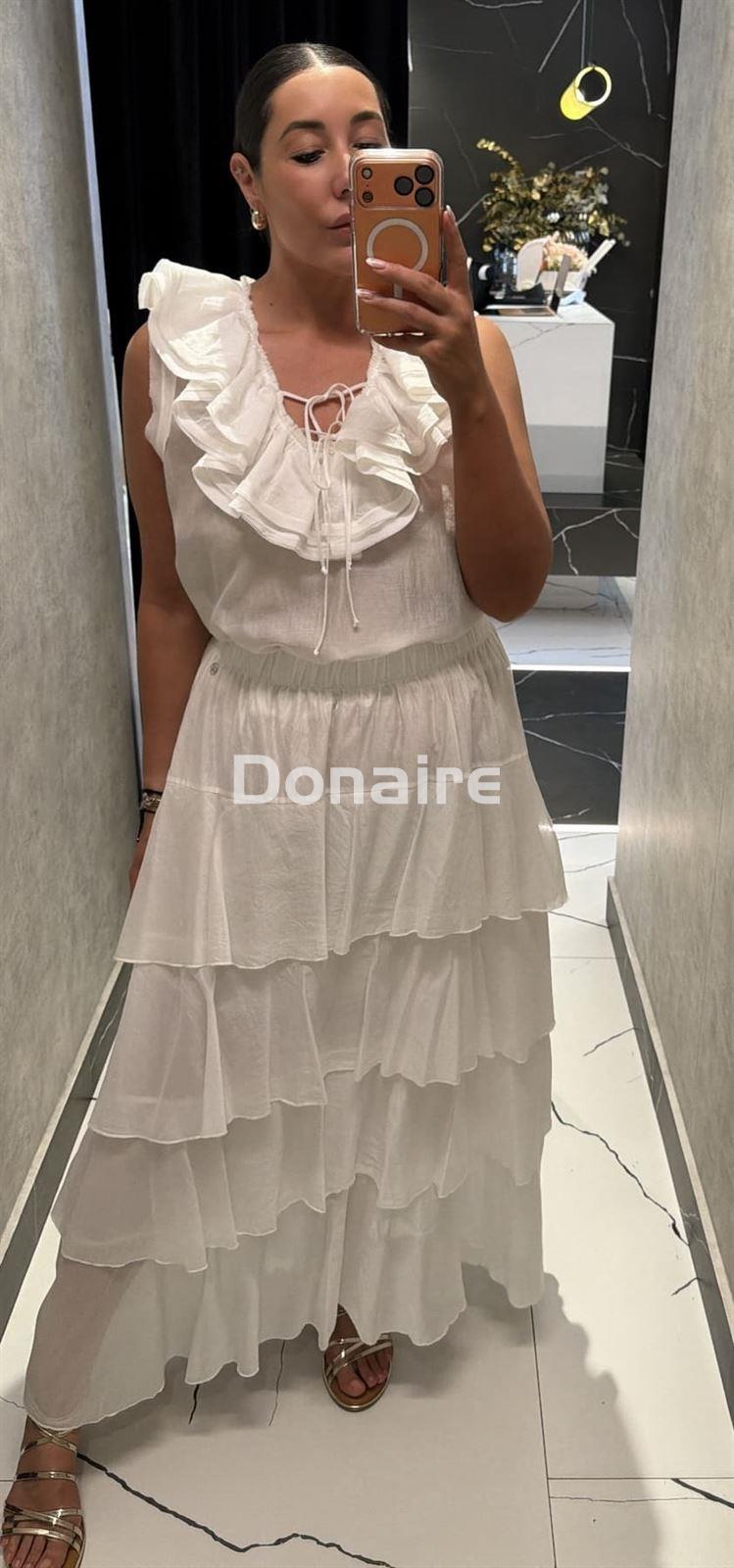 Blusa blanca manga sisa volantes BSB - Imagen 2