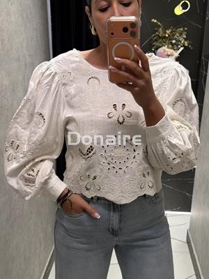 Blusa calada lino NKN - Imagen 1