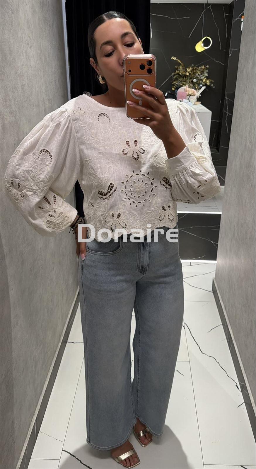 Blusa calada lino NKN - Imagen 2