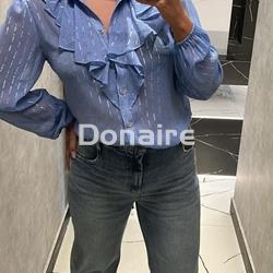 Blusa de gasa azul y plata Koralline - Imagen 2