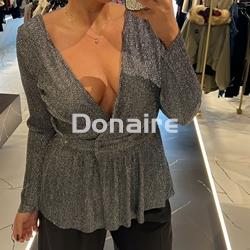 Blusa lurex plata Koralline - Imagen 1