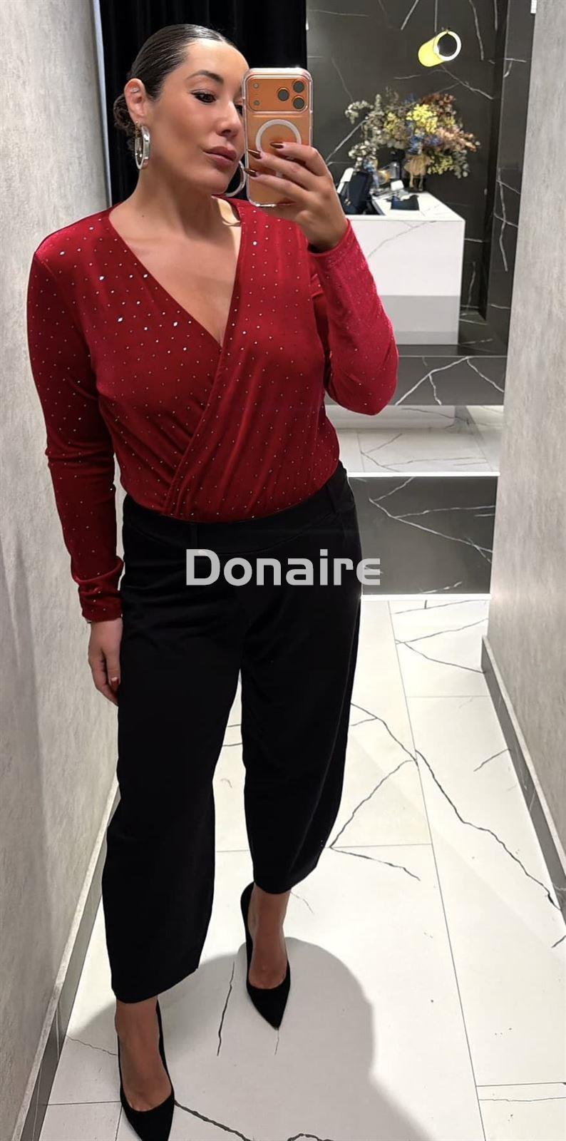 Body granate terciopelo topos plata Koralline - Imagen 1