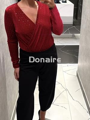 Body granate terciopelo topos plata Koralline - Imagen 1