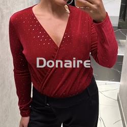 Body granate terciopelo topos plata Koralline - Imagen 2