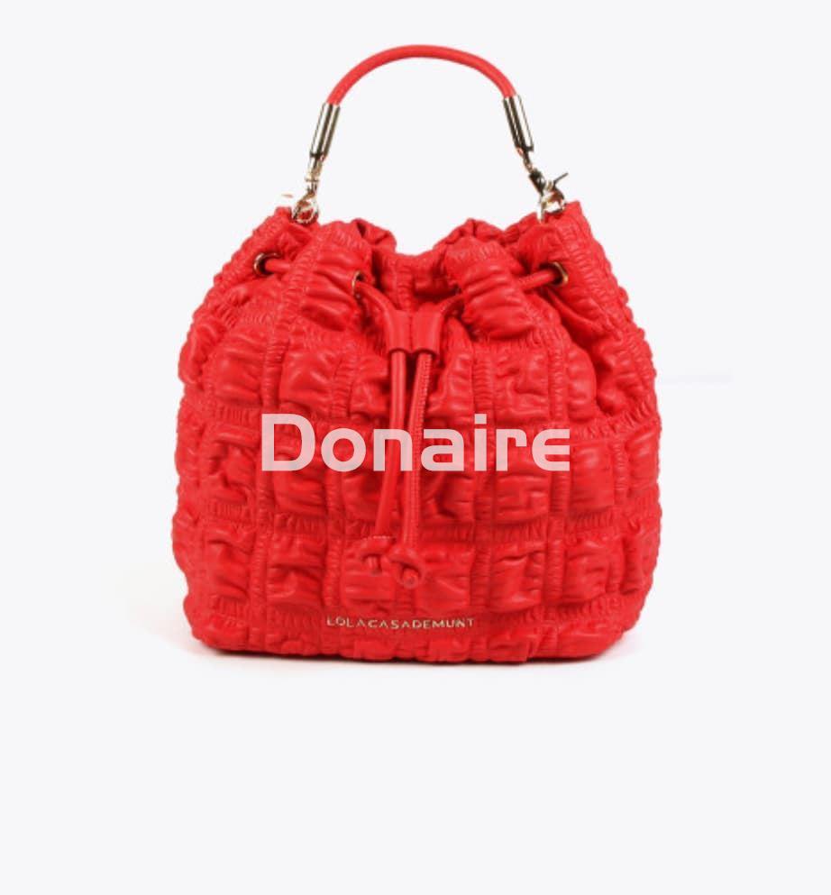 Bolso bandolera efecto piel matelassée roja Lola Casademunt - Imagen 2