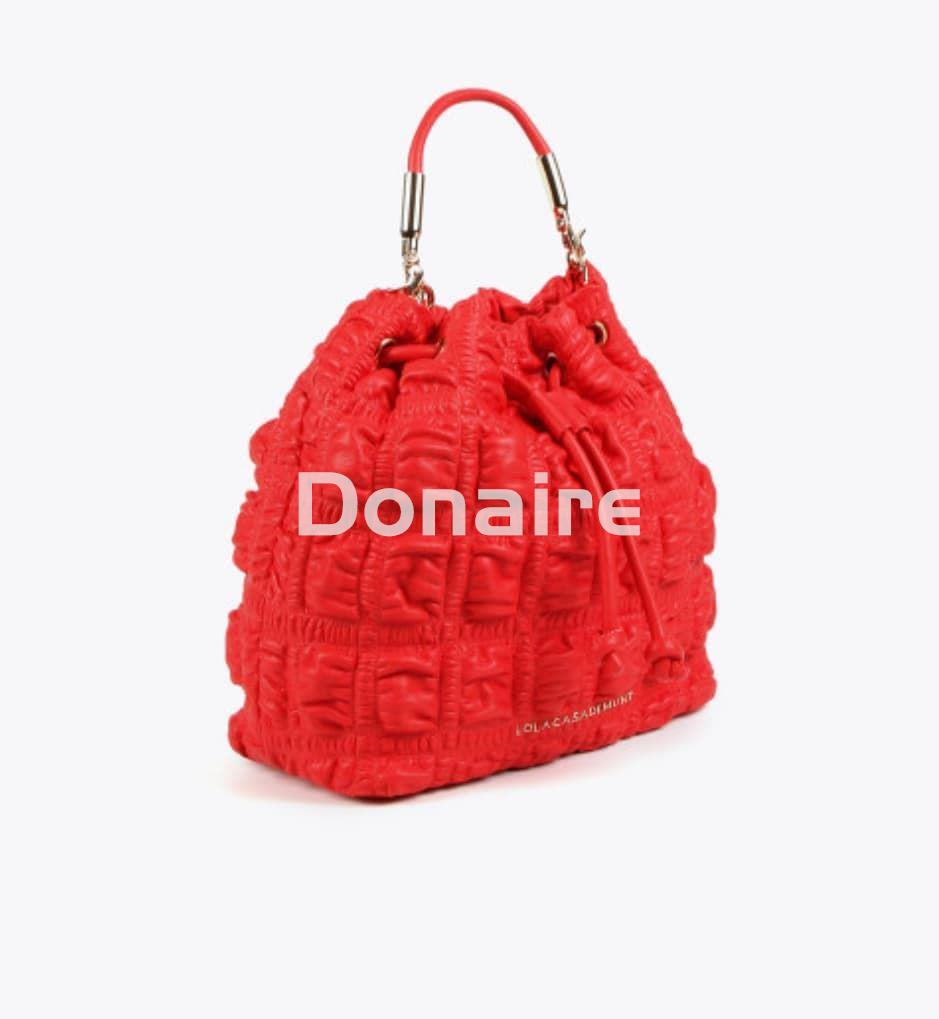 Bolso bandolera efecto piel matelassée roja Lola Casademunt - Imagen 3