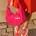 Bolso bandolera media luna nylon rosa flúor Lola Casademunt - Imagen 1
