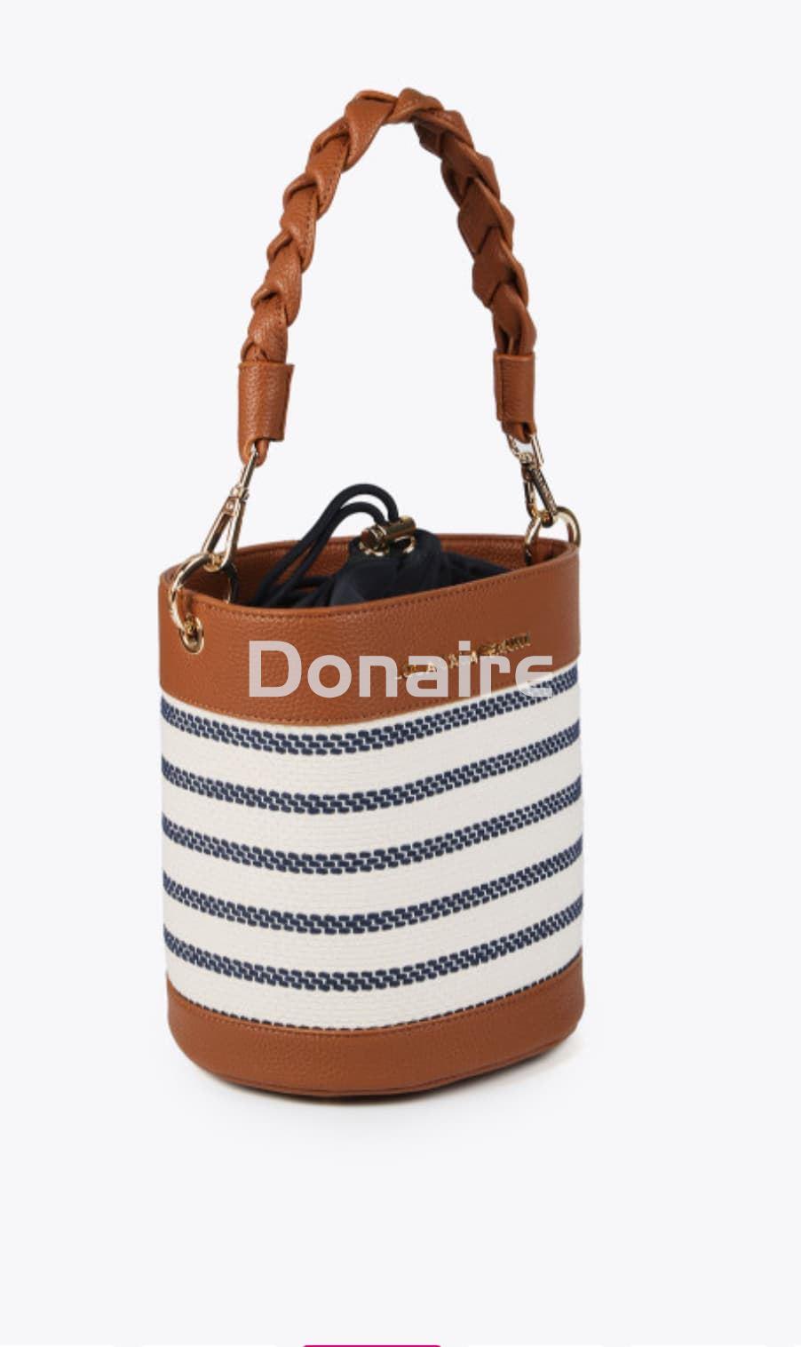 Bolso bucket combinado rayas y efecto piel Lola Casademunt - Imagen 2