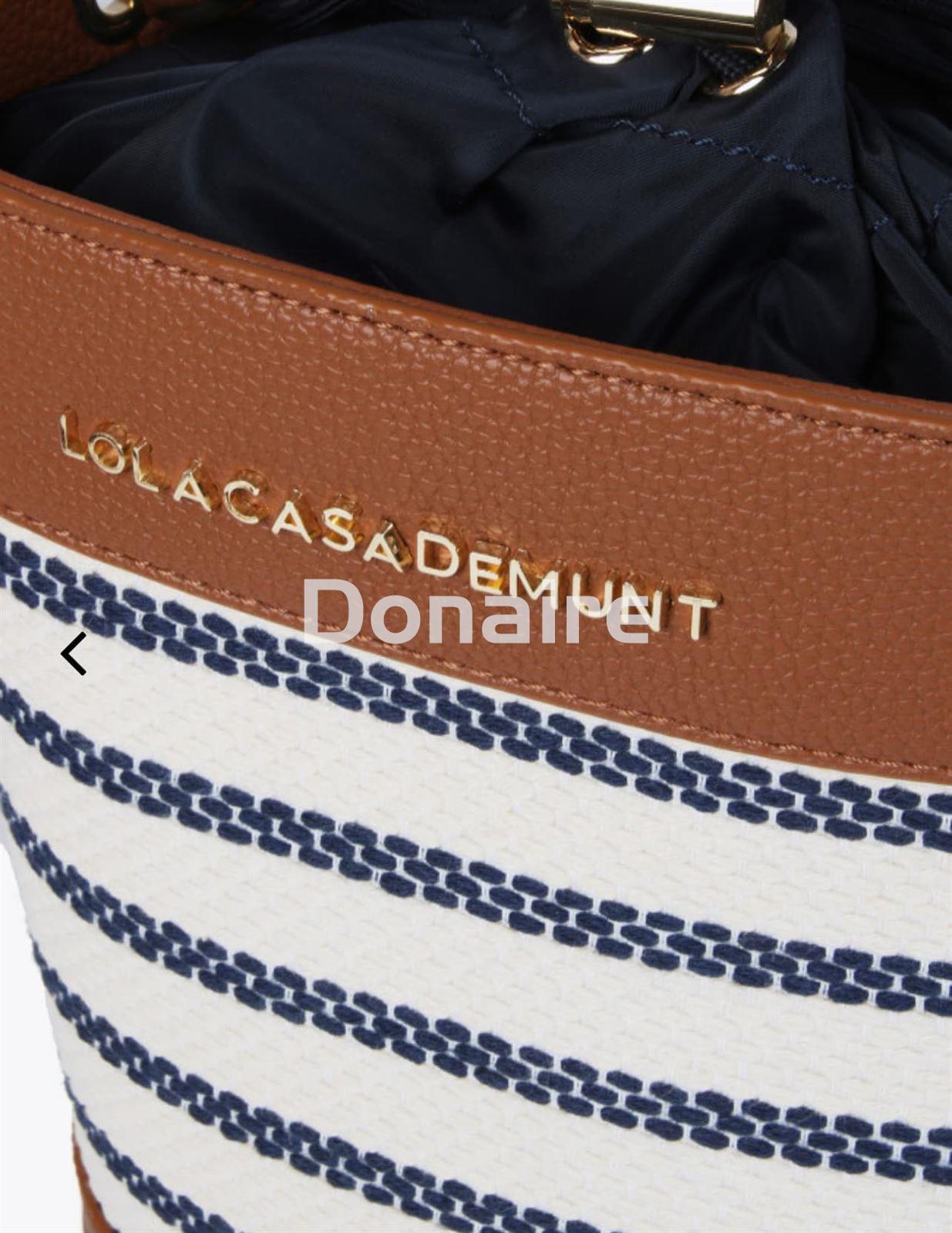 Bolso bucket combinado rayas y efecto piel Lola Casademunt - Imagen 4
