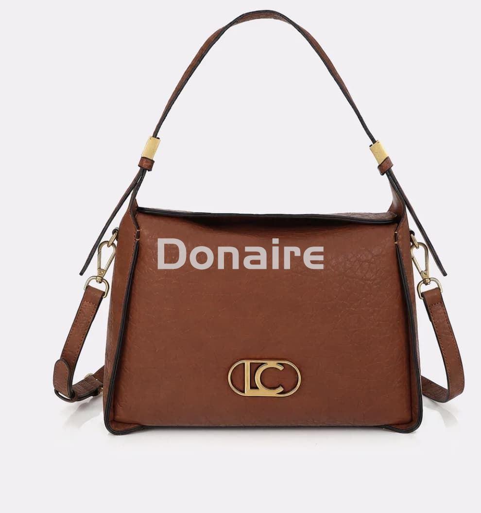 Bolso marrón con logo dorado Lola Casademunt - Imagen 1