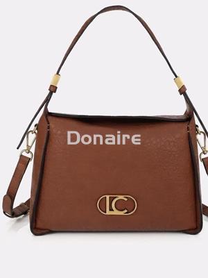 Bolso marrón con logo dorado Lola Casademunt - Imagen 1