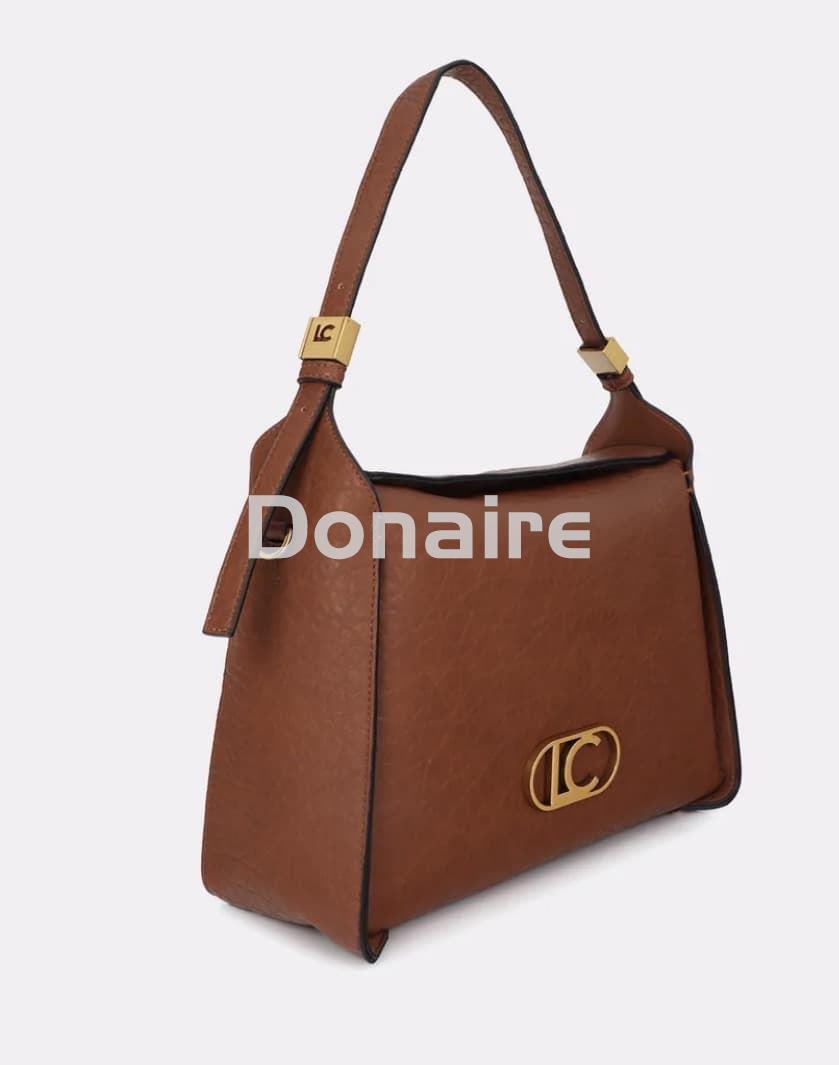 Bolso marrón con logo dorado Lola Casademunt - Imagen 4