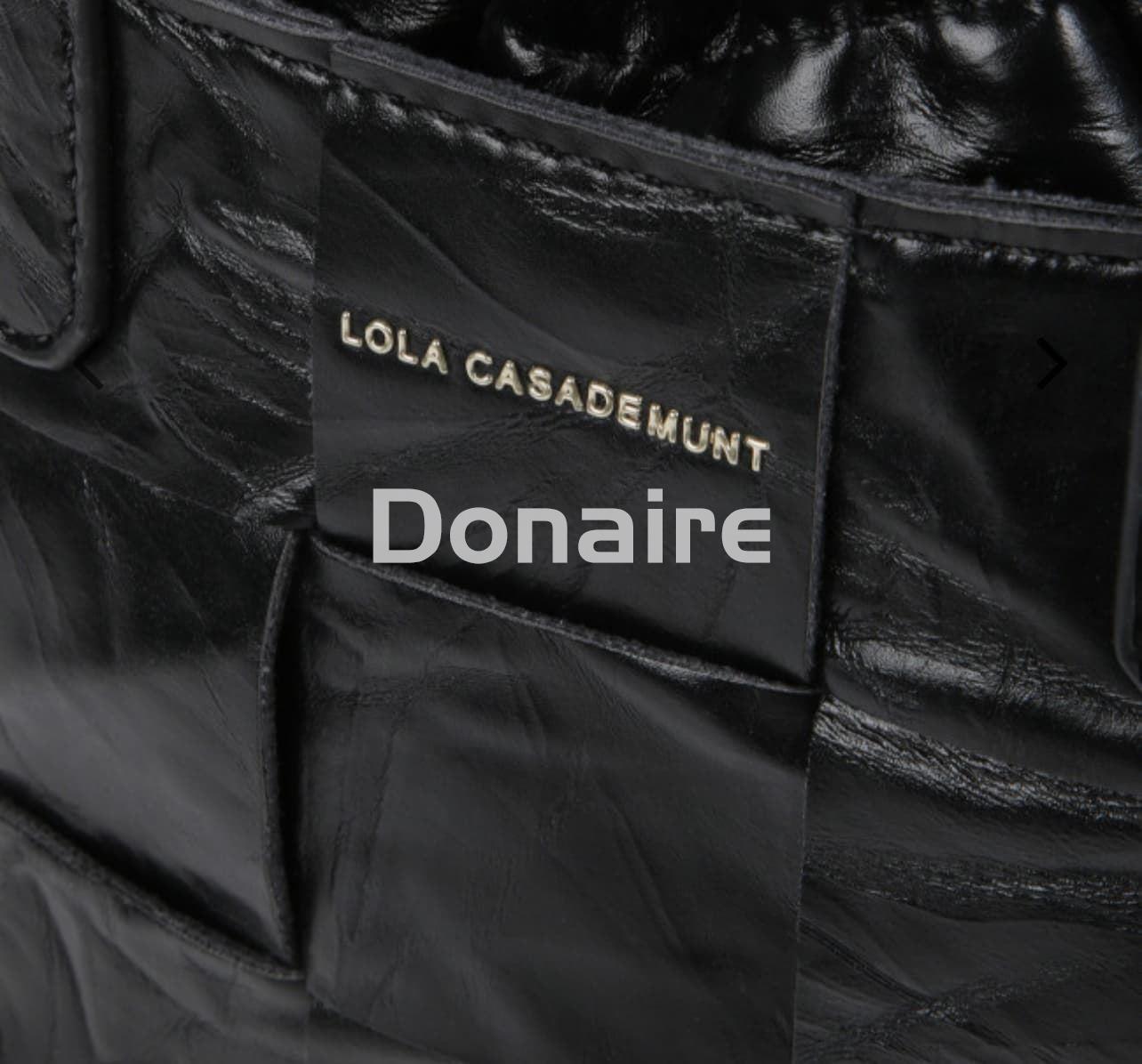 Bolso mini shopper trenzado negro Lola Casademunt - Imagen 4