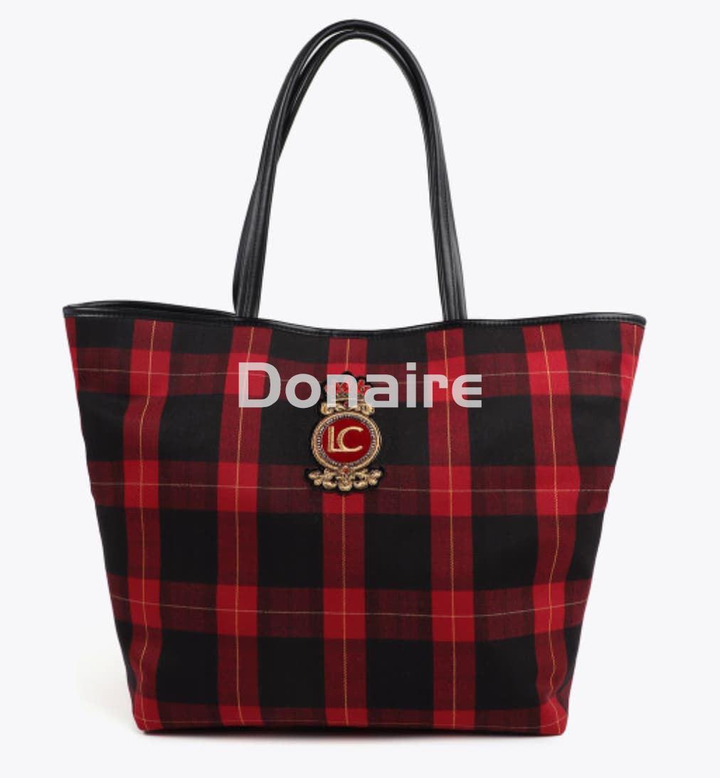 Bolso shopper cuadros y escudo Lola Casademunt - Imagen 2