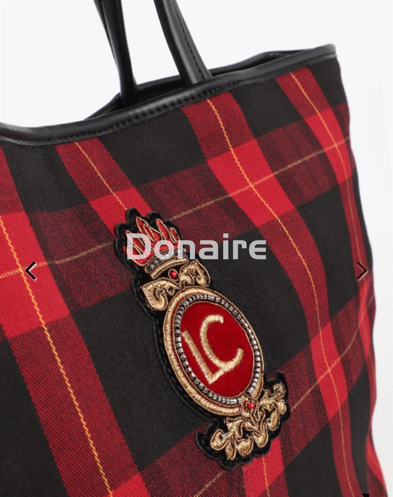Bolso shopper cuadros y escudo Lola Casademunt - Imagen 3
