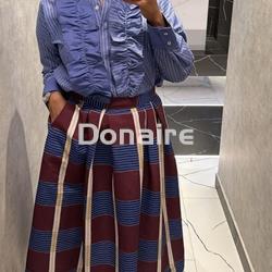 Camisa azul rayas con volantes Dixie - Imagen 1