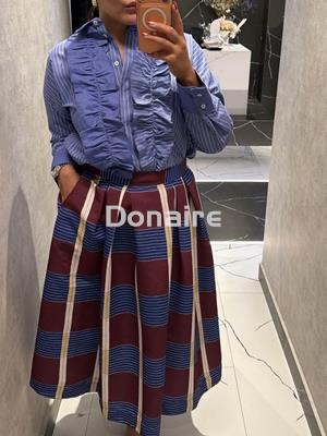 Camisa azul rayas con volantes Dixie - Imagen 1