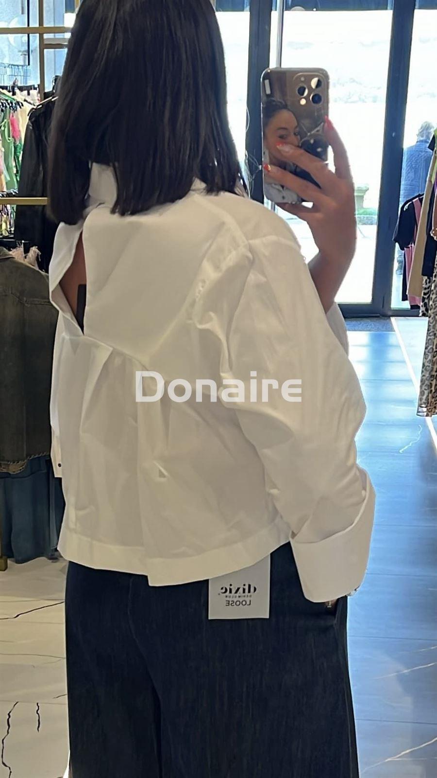 Camisa blanca crop OPEN - Imagen 3