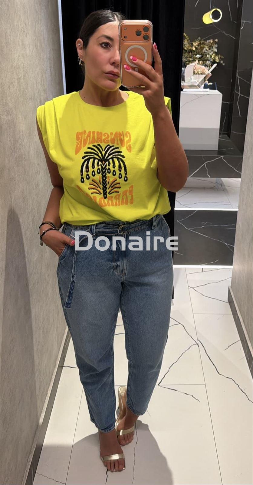 Camiseta amarillo flúor manga sisa Lez a Lez - Imagen 1