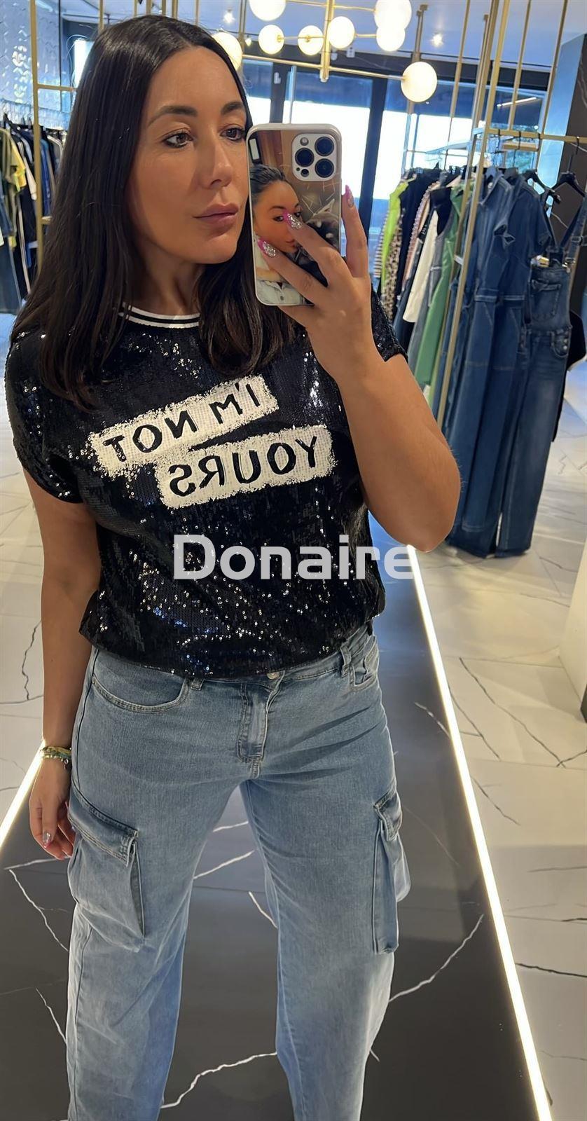 Camiseta azul marino lentejuelas Lola Casademunt - Imagen 1