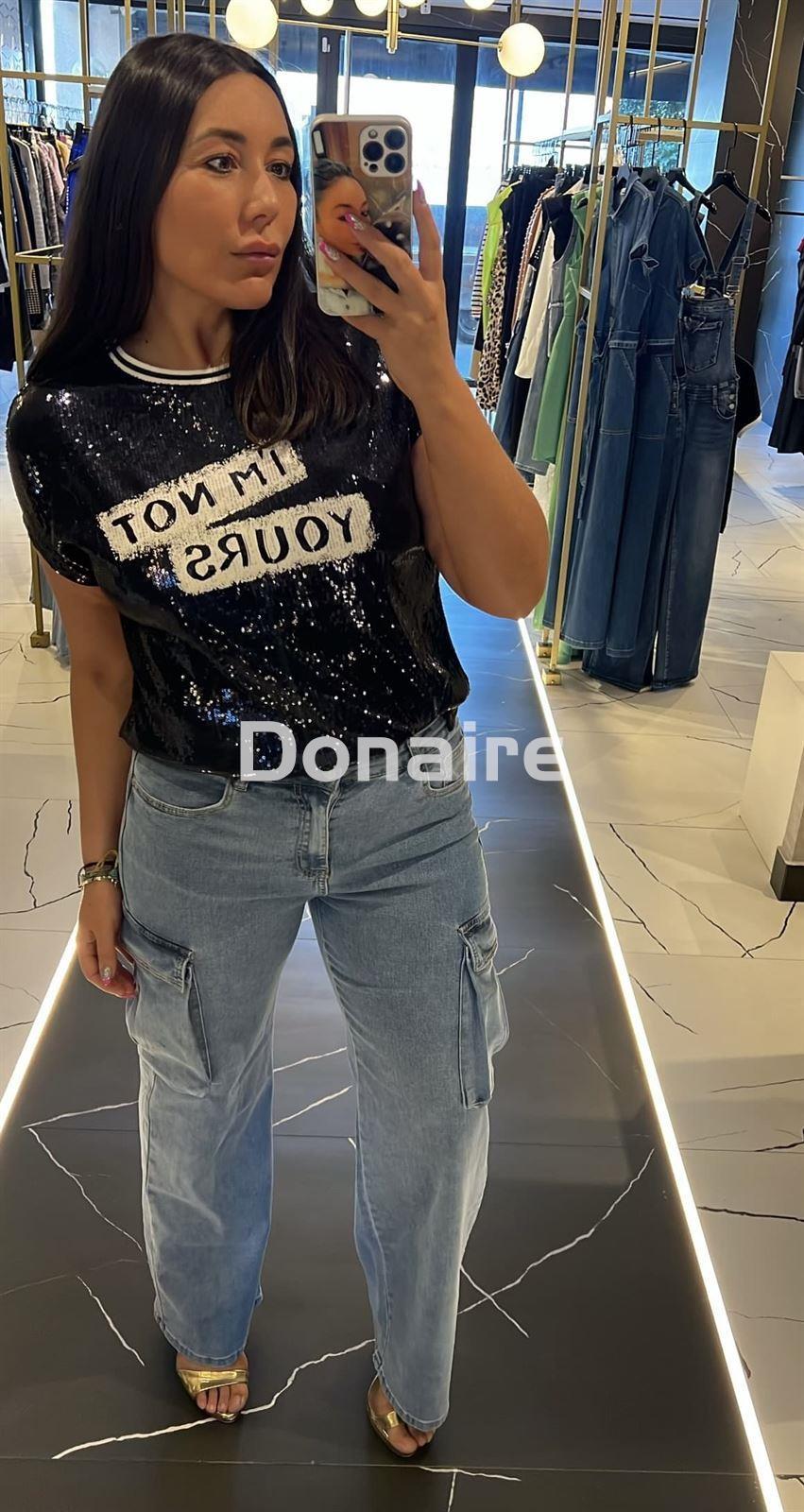 Camiseta azul marino lentejuelas Lola Casademunt - Imagen 3