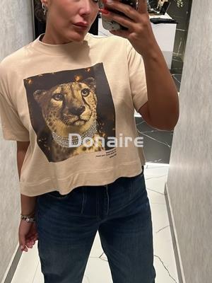 Camiseta beige leopardo BSB - Imagen 2