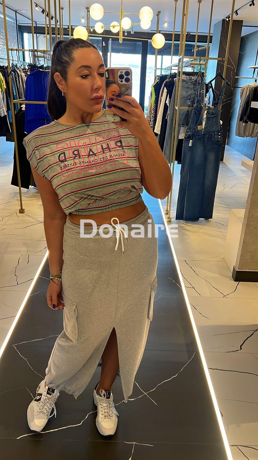 Camiseta crop lurex y hombreras Phard - Imagen 1