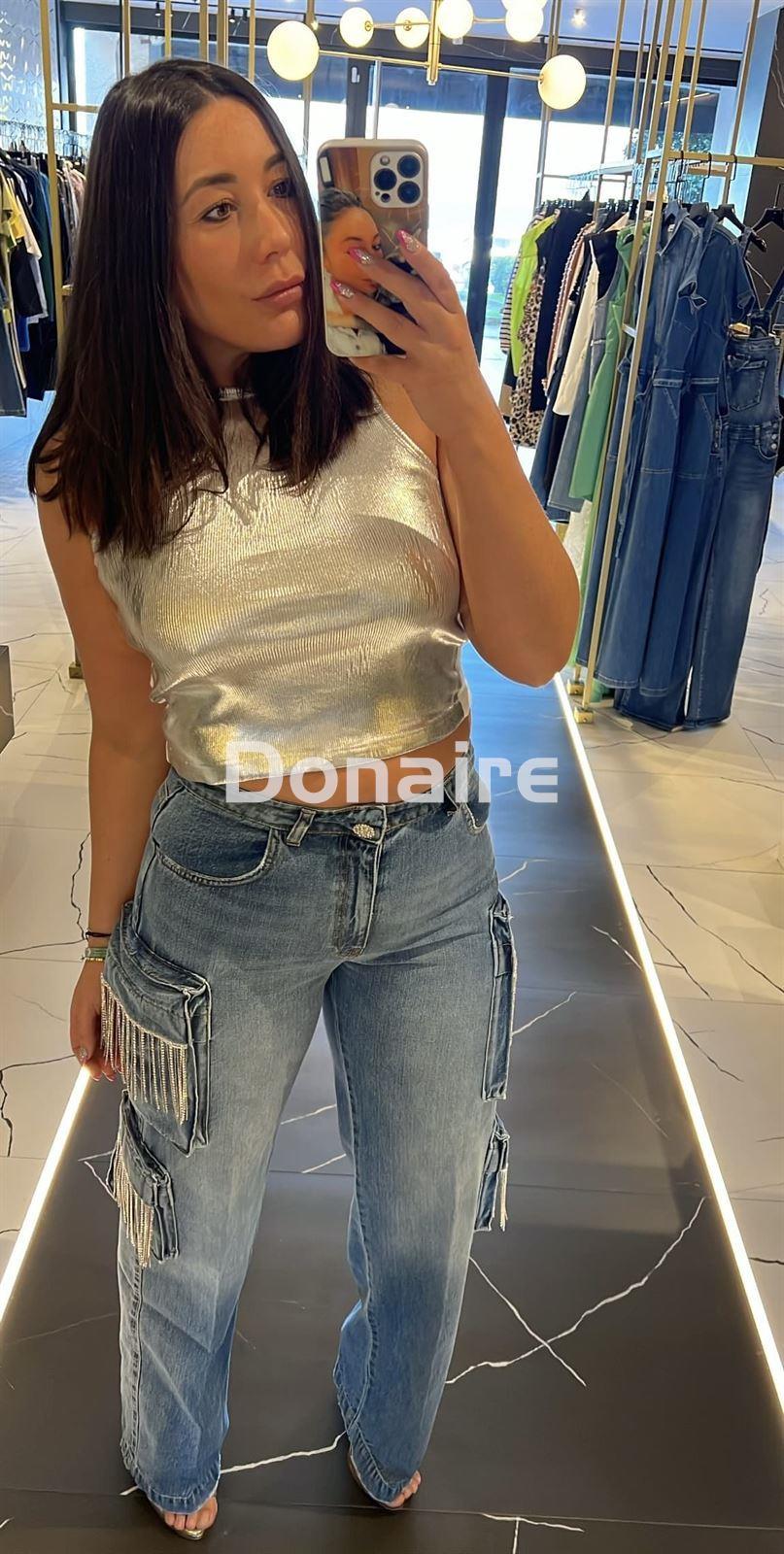 Camiseta crop pintura plata Phard - Imagen 3