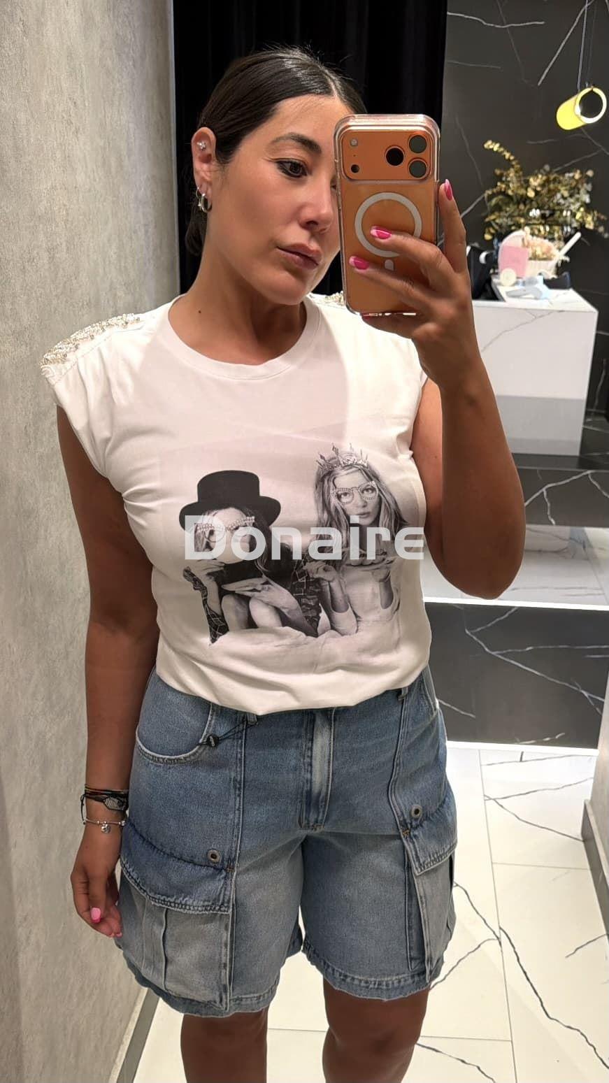 Camiseta hombreras pedrería Koralline - Imagen 2