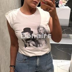 Camiseta hombreras pedrería Koralline - Imagen 2