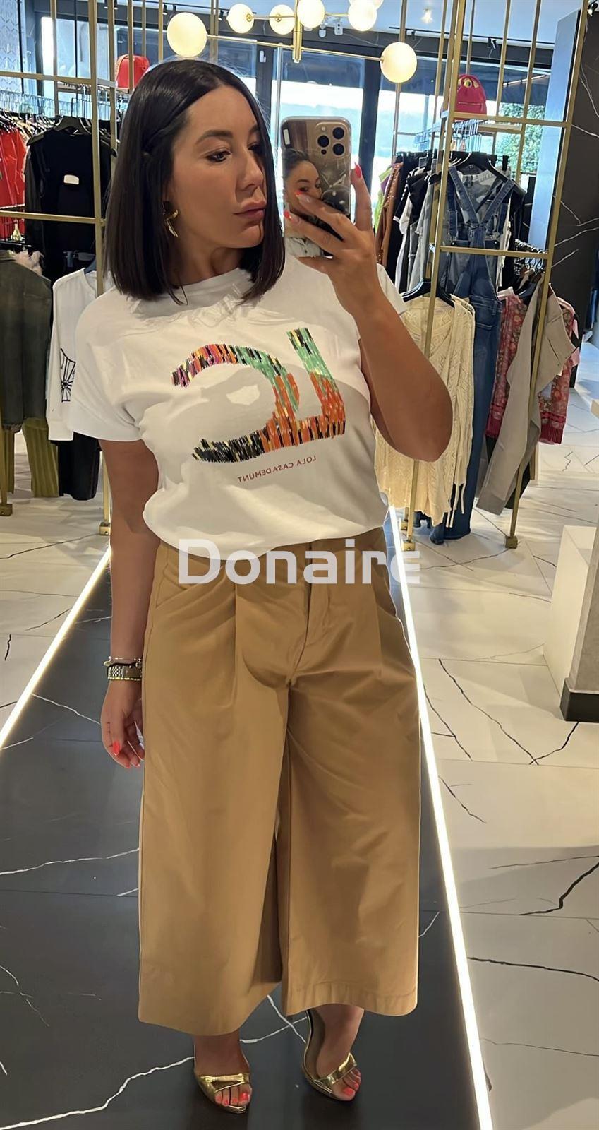 Camiseta logo LC lentejuelas multiraya Lola Casademunt - Imagen 2