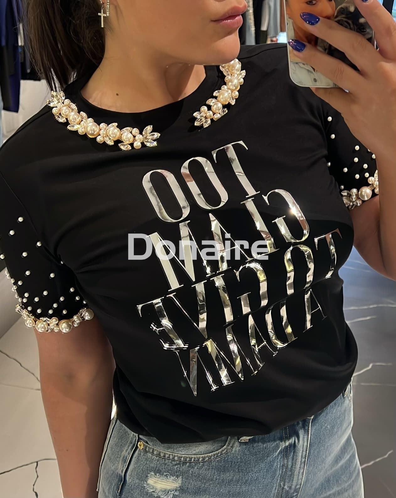 Camiseta manga corta perlas Trash and luxury - Imagen 2