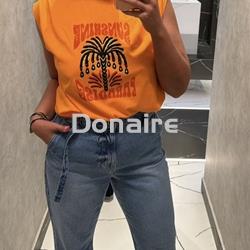 Camiseta naranja neón manga sisa Lez a Lez - Imagen 1